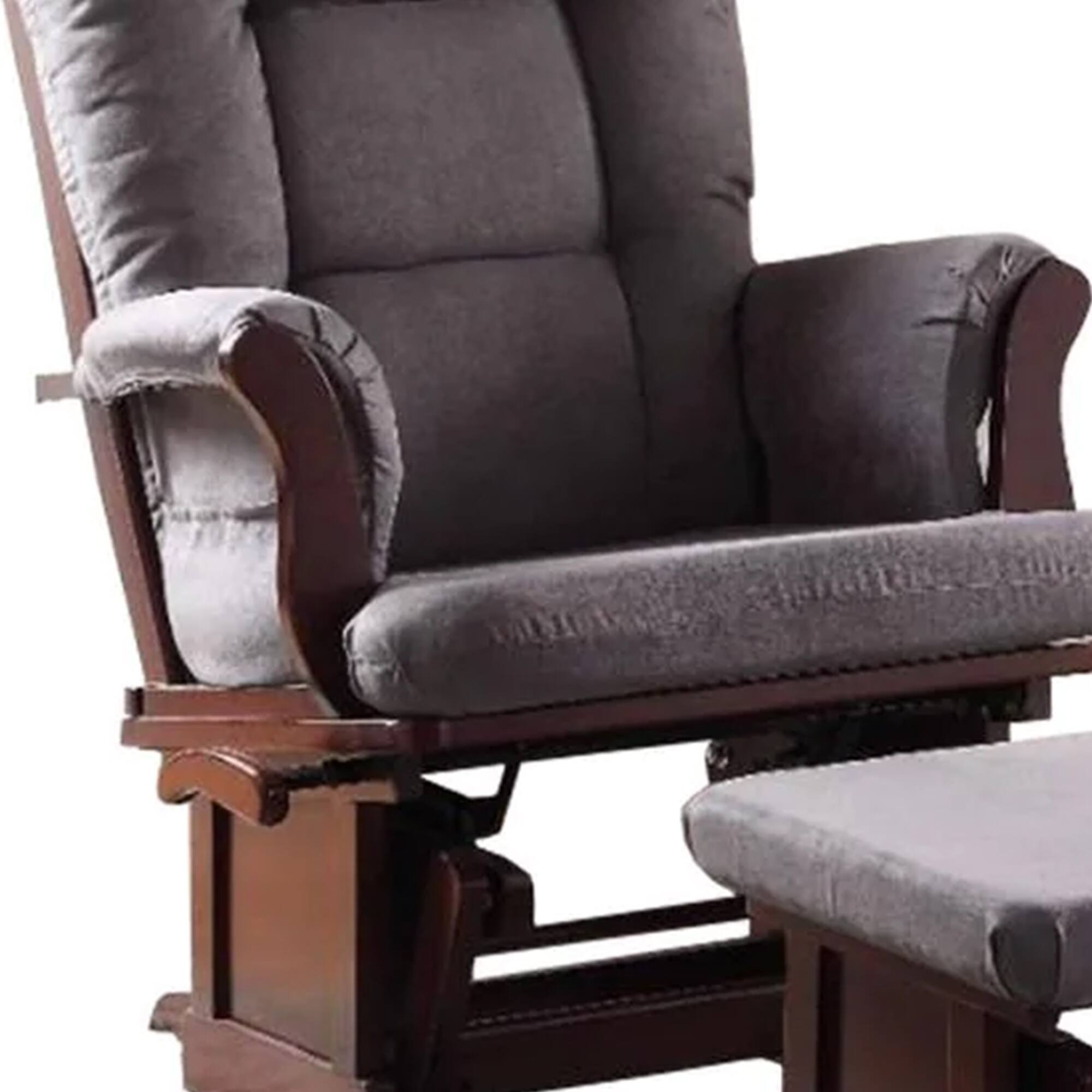Alt View 2. Manhattan Lane - Aeron Glider Chair & Ottoman, 2 Piece Pack - Gray & Brown.