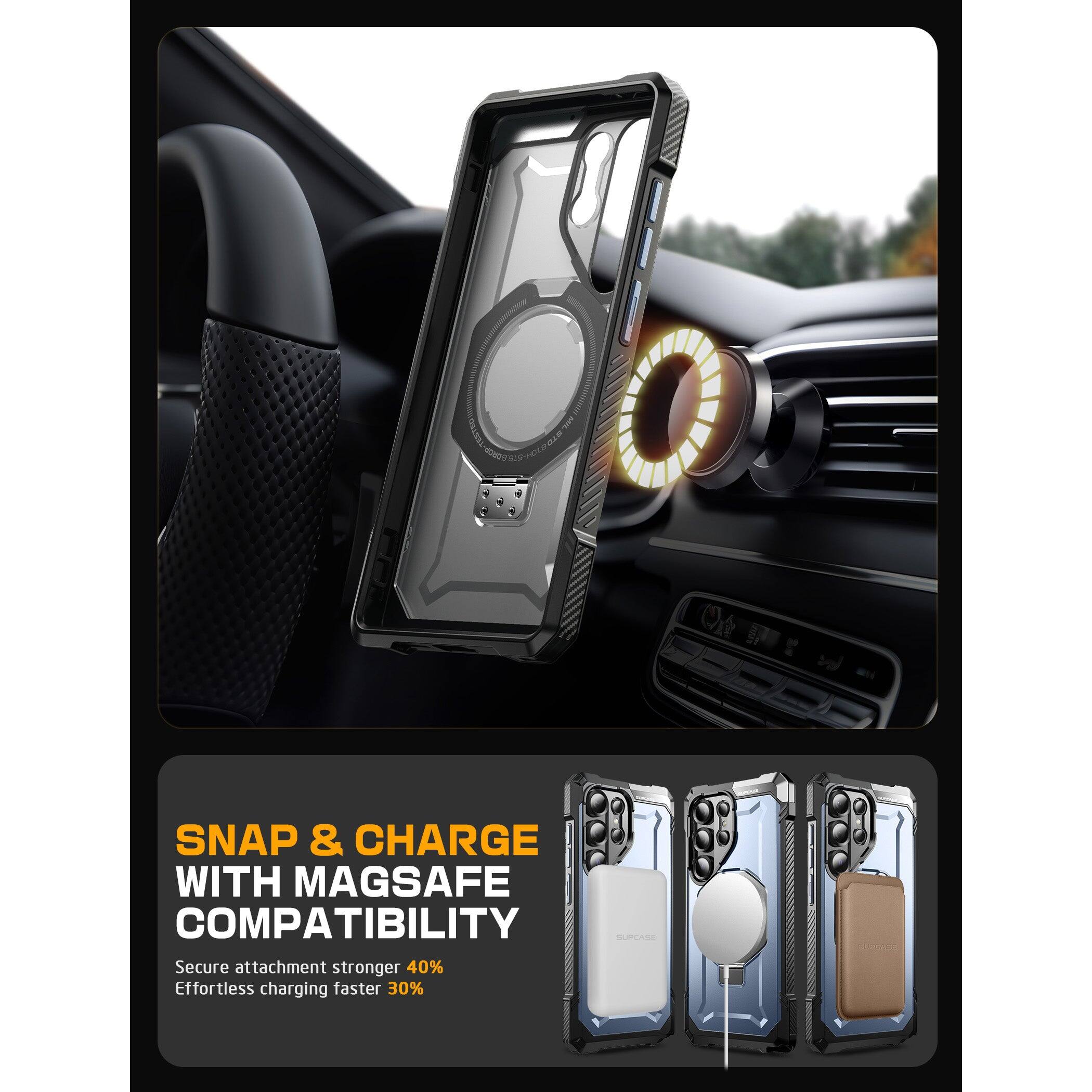 SNAP & CHARGE WITH MAGSAFE COMPATIBILITY

Secure attachment stronger 40%
Effortless charging faster 30%