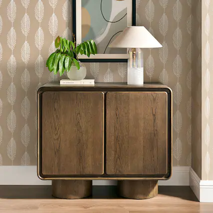 Front. Modway - Lumo 2-Door Accent Cabinet by Modway - Walnut.
