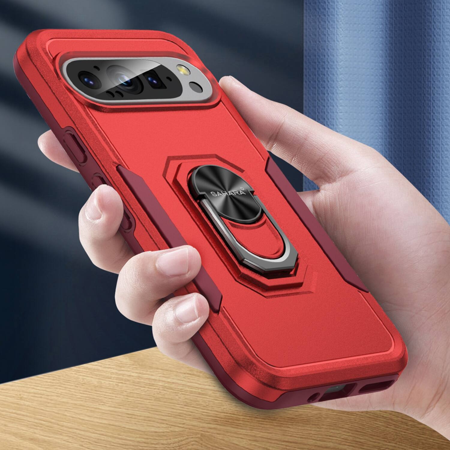 Alt View 14. SaharaCase - Raider Series Heavy-Duty Case for Google Pixel 9 and 9 Pro - Viper Red.