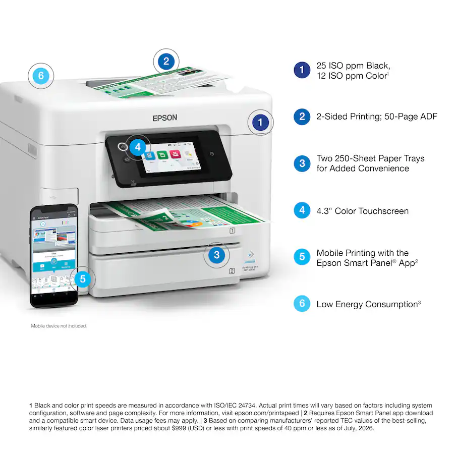 Workforce Pro Top Epson WorkForce Pro WF 4930 Wireless All in One Inkjet Printer White ...