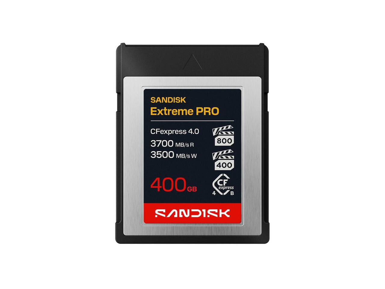 SANDISK Extreme PRO  
CFexpress 4.0  
3700 MB/s R  
3500 MB/s W  
400 GB  
800 400 CF express 4  
SANDISK