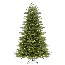 Gymax - 7 FT Artificial Christmas Tree w/ 3156 Lush PVC & PE Tips 400 LED Lights - Green
