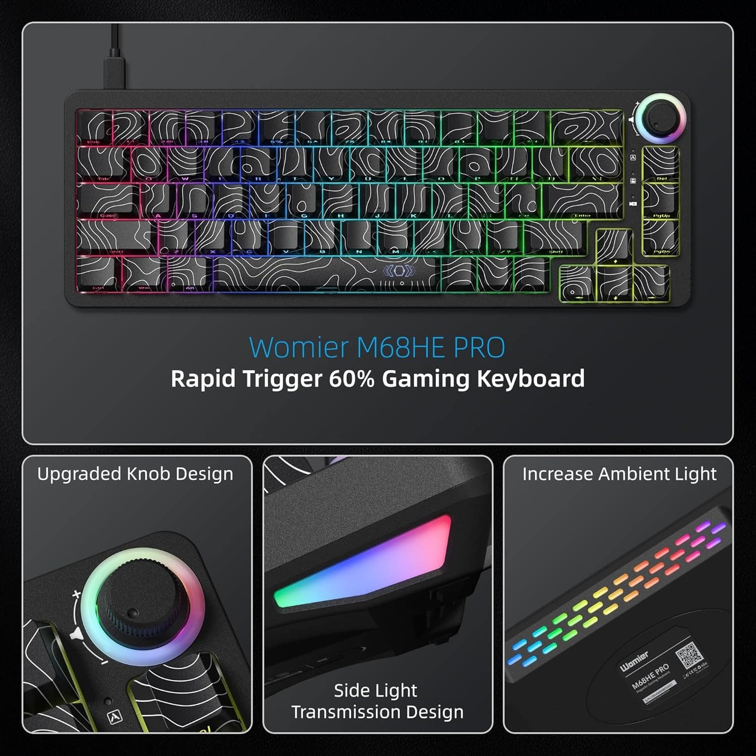 Womier M68HE Pro Rapid Trigger Mechanical Keyboard, 65% Magnetic