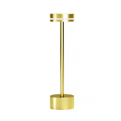 Front. ONEWISH - Cordless Portable LED Table Lamp with Touch Control - Gold.