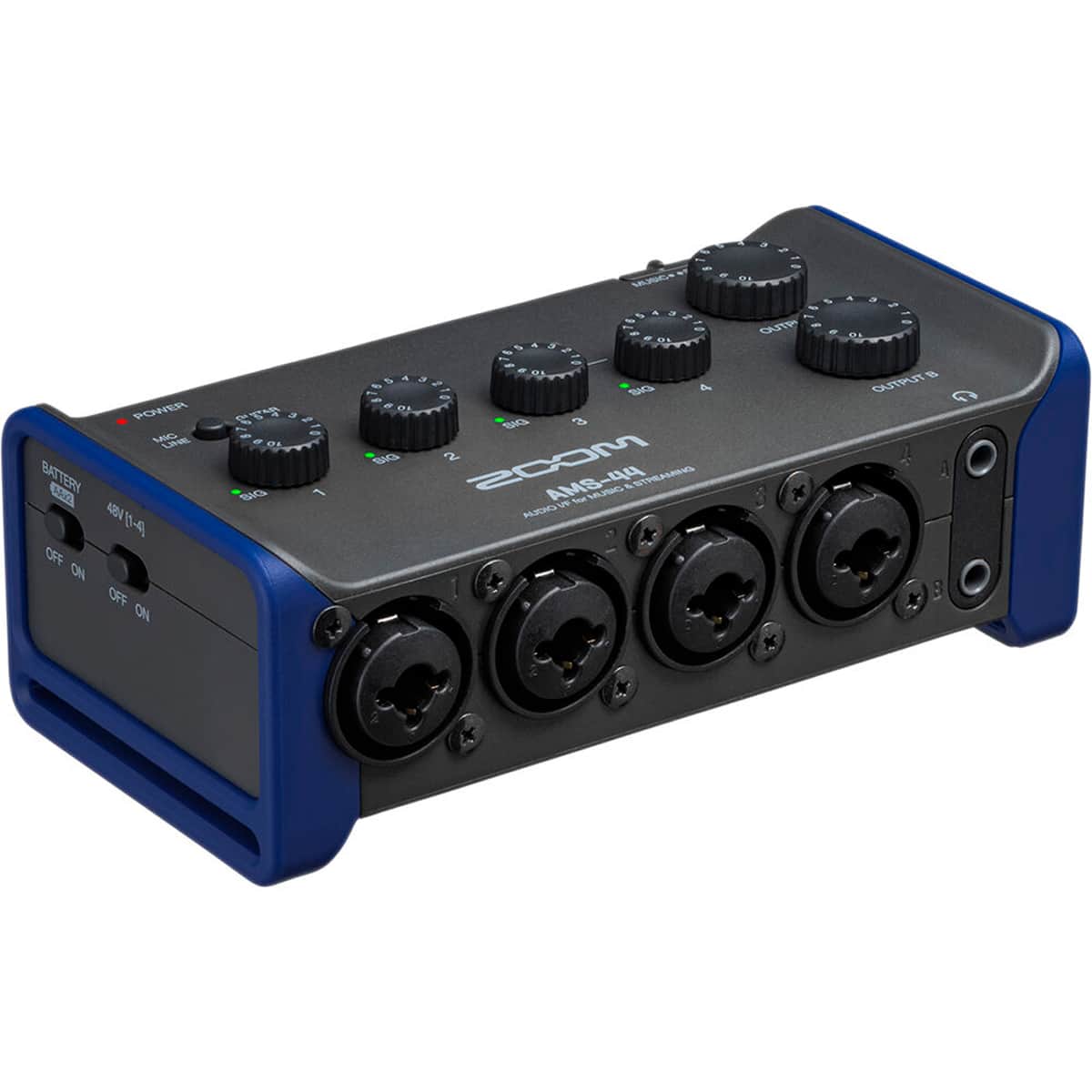 Zoom - AMS-44 4x4 USB Audio Interface for Music and Streaming - Black