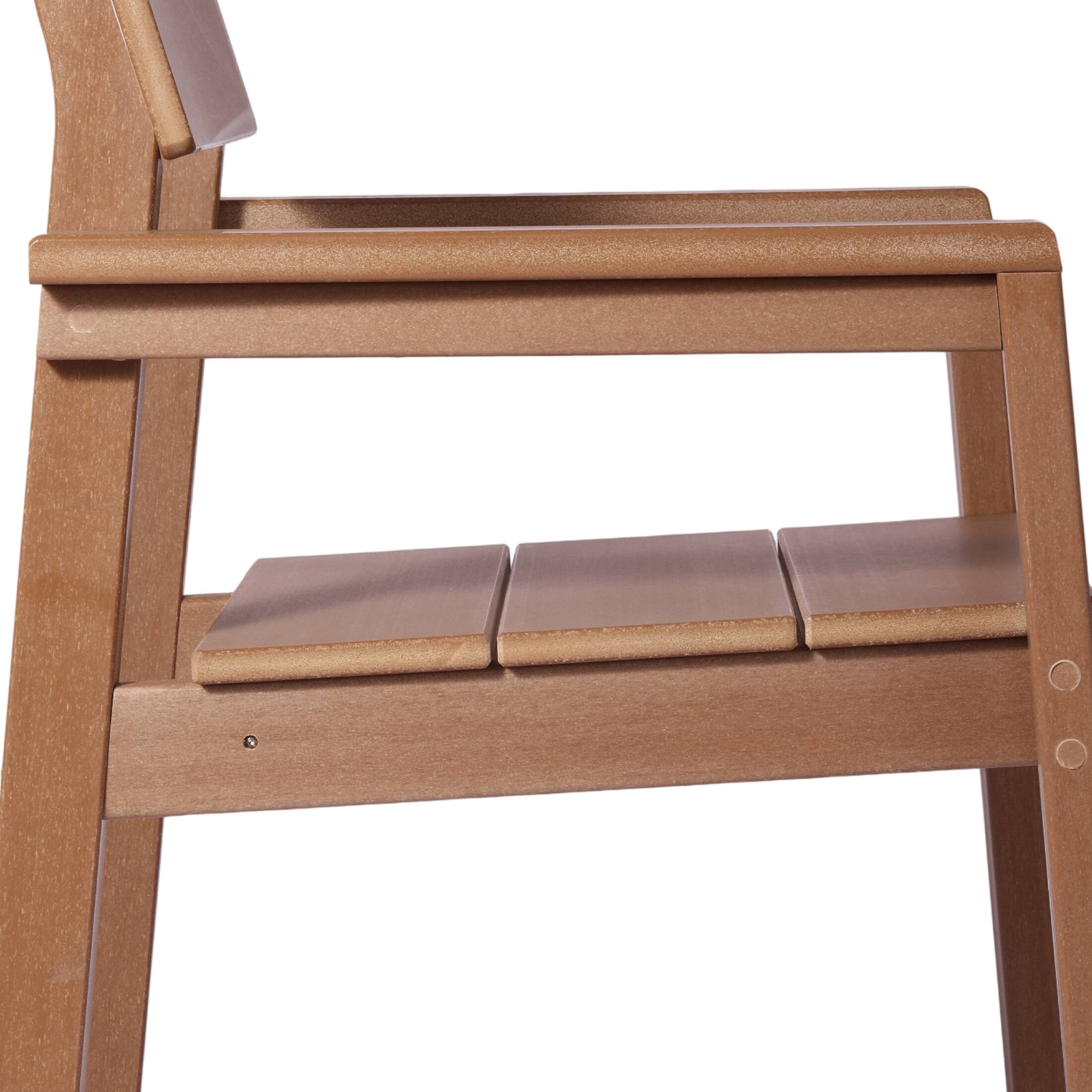 Alt View 4. WestinTrends - WestinTrends Paloma Modern HDPE Outdoor Patio Dining Arm Chairs (Set of 2) - Teak.