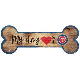 Fan Creations - Chicago Cubs 6'' x 12'' Dog Bone Sign - Multicolor