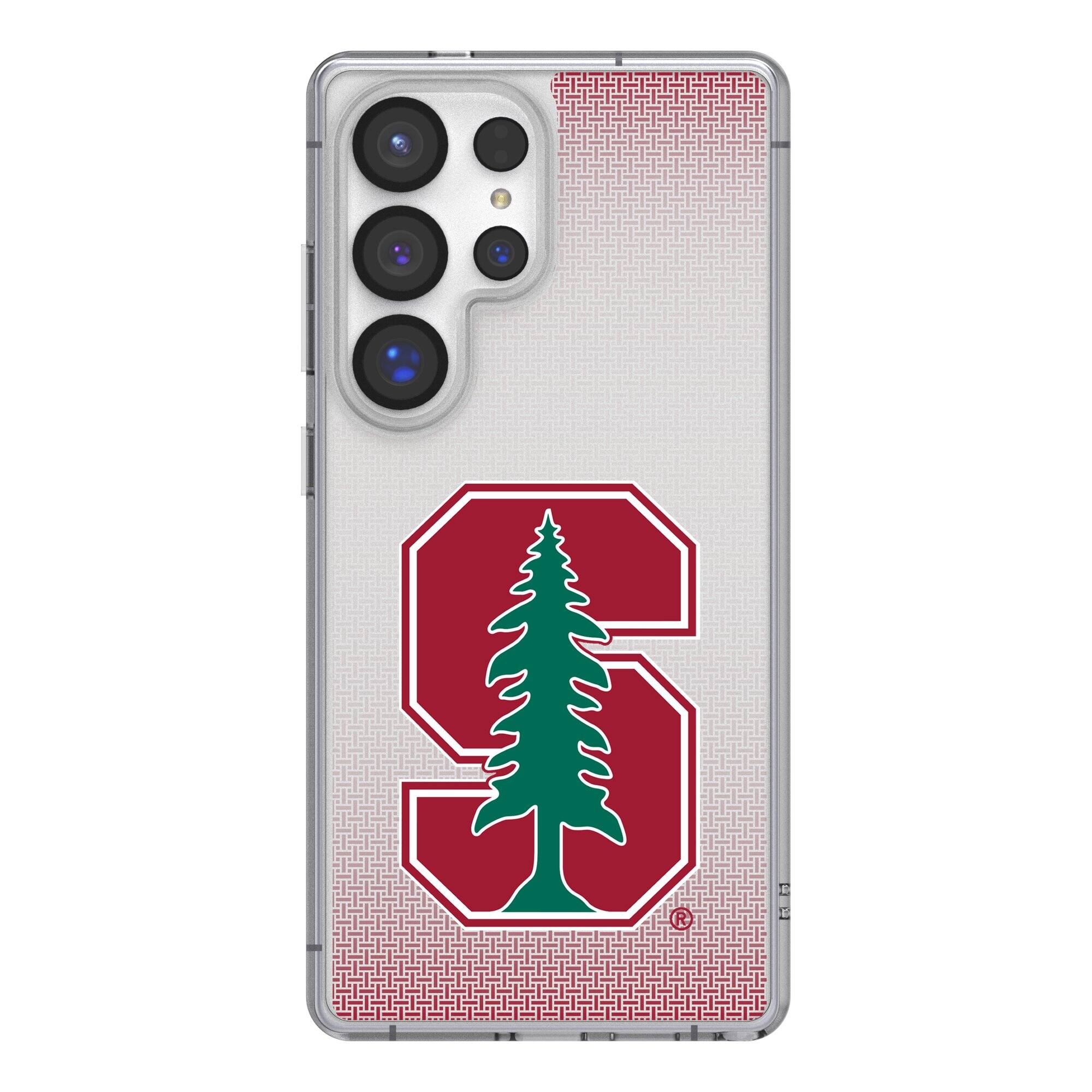 Front. Keyscaper - Stanford Cardinal Linen Logo Galaxy Clear Case - S25 - Multicolor.