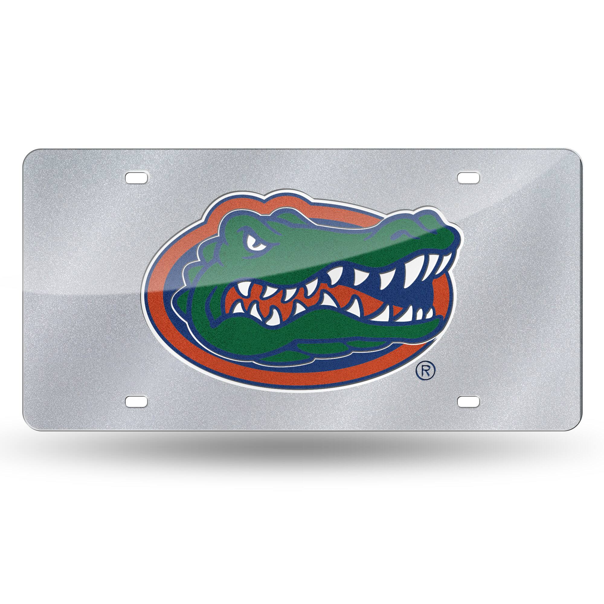 University of Florida Gators - Silver Glitter Look - Laser License Plate