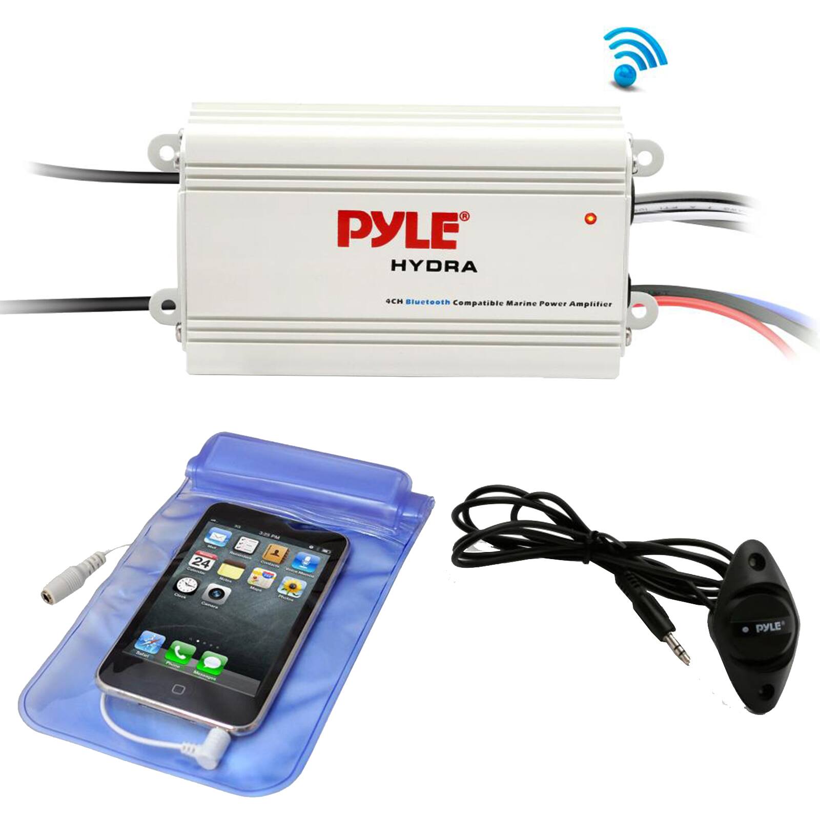 PYLE HYDRA SCH Bluetooth Compatible Marine Power Amplifier 24 1 L PYLE