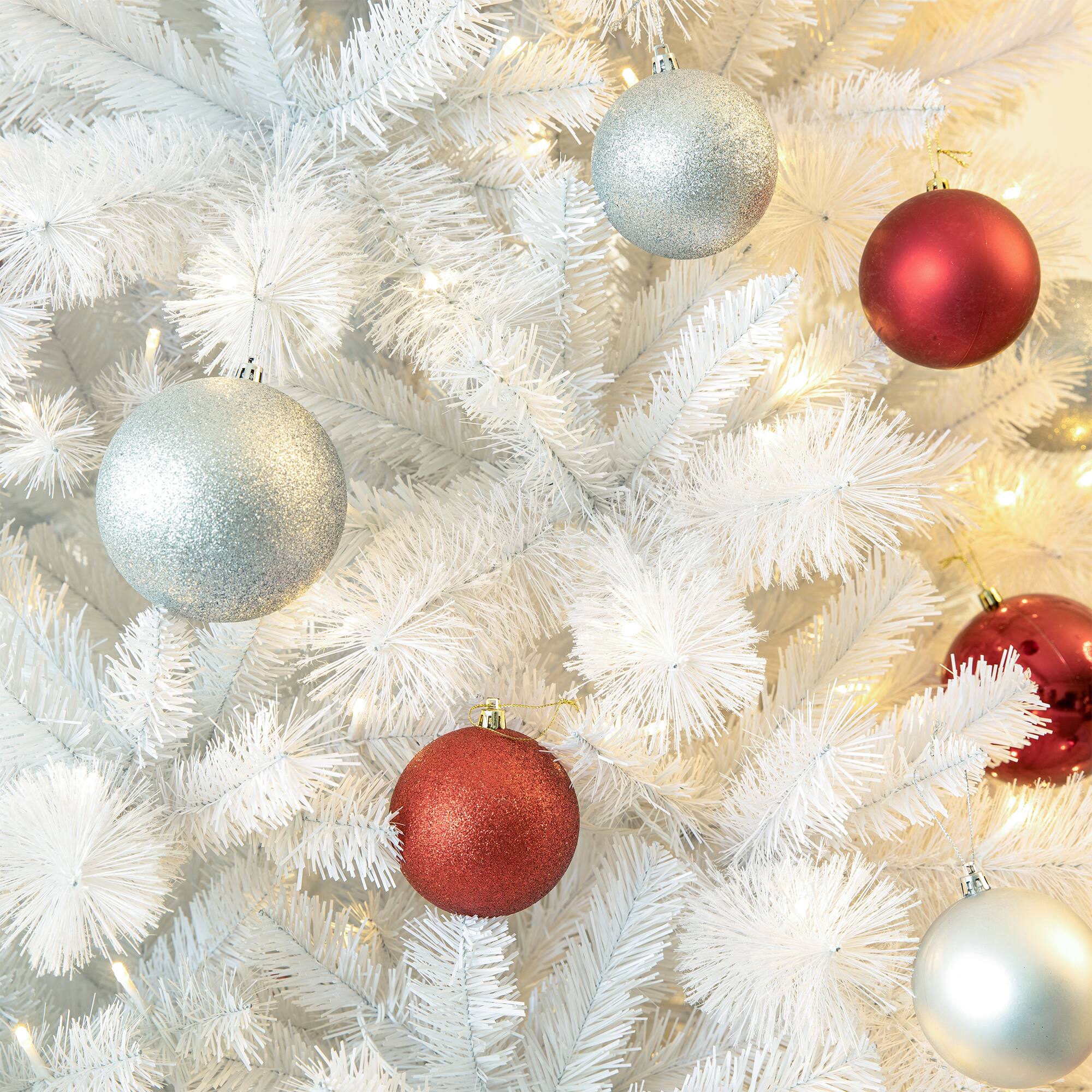 Alt View 10. Glitzhome - 8ft Pre-Lit White Pine Full-size Artificial Christmas Tree with 500 Warm White Lights - White.