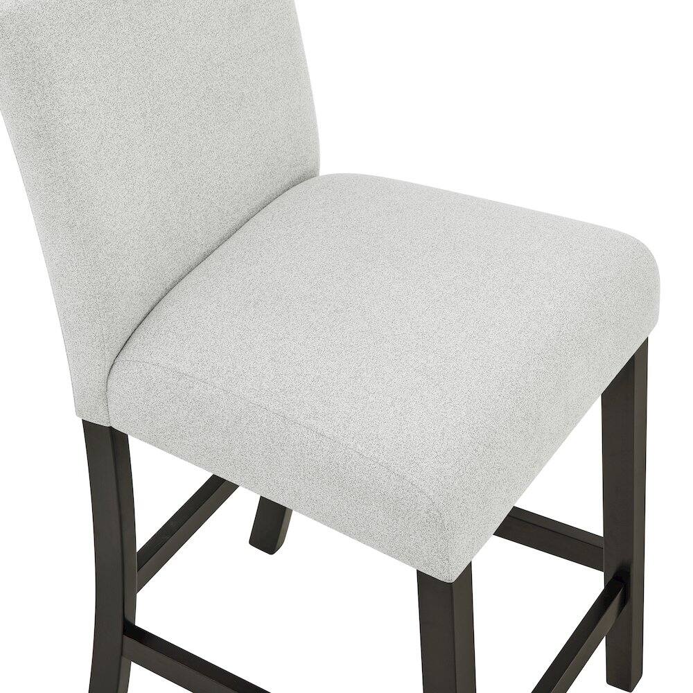 Angle. New Classic Furniture - Carissa Wood Counter Chair in Stone (Set of 2) - Espresso/Gray.