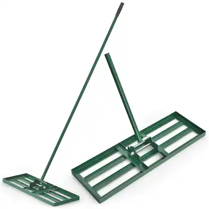Front. Costway - Costway Lawn Leveling Rake 30'' x 10'' Heavy Duty Level Lawn Tool for Garden Backyard/Lawn - Green.