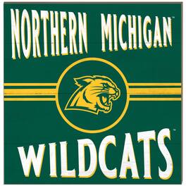 Jardine - Northern Michigan Wildcats 10'' x 10'' Retro Team Sign - Green