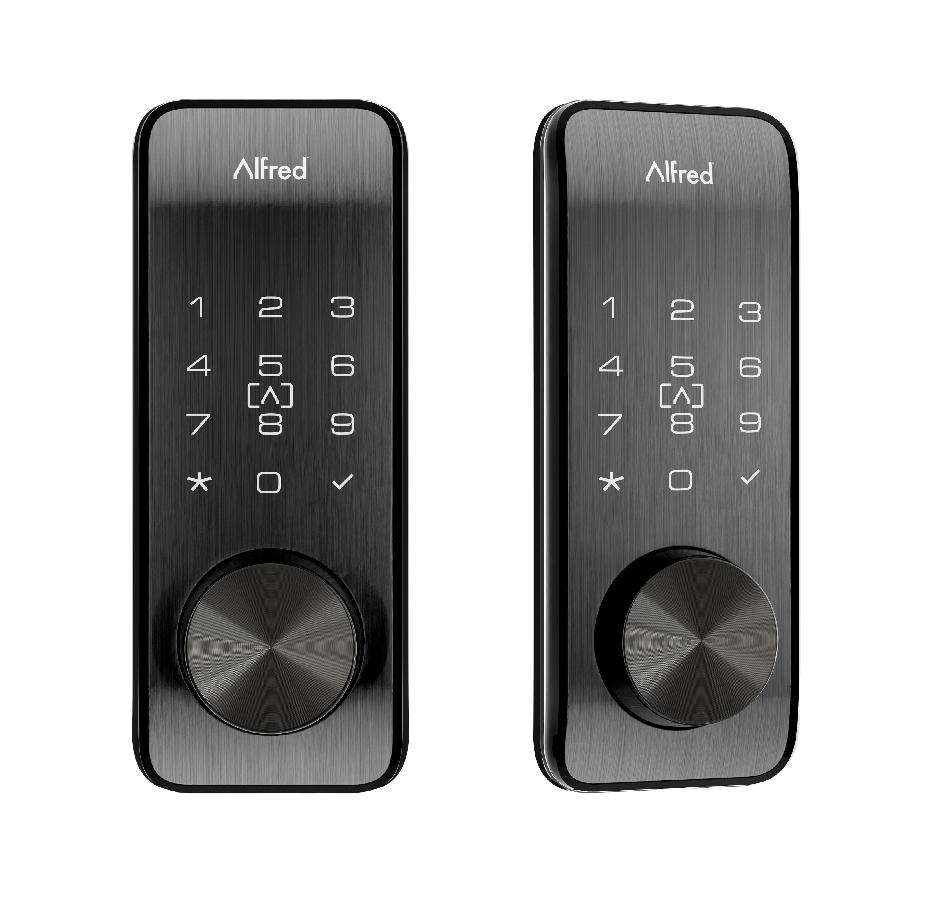 Alfred  
1 2 3  
4 5 6  
7 8 9  
* 0 #  

Alfred  
1 2 3  
4 5 6  
7 8 9  
* 0 #