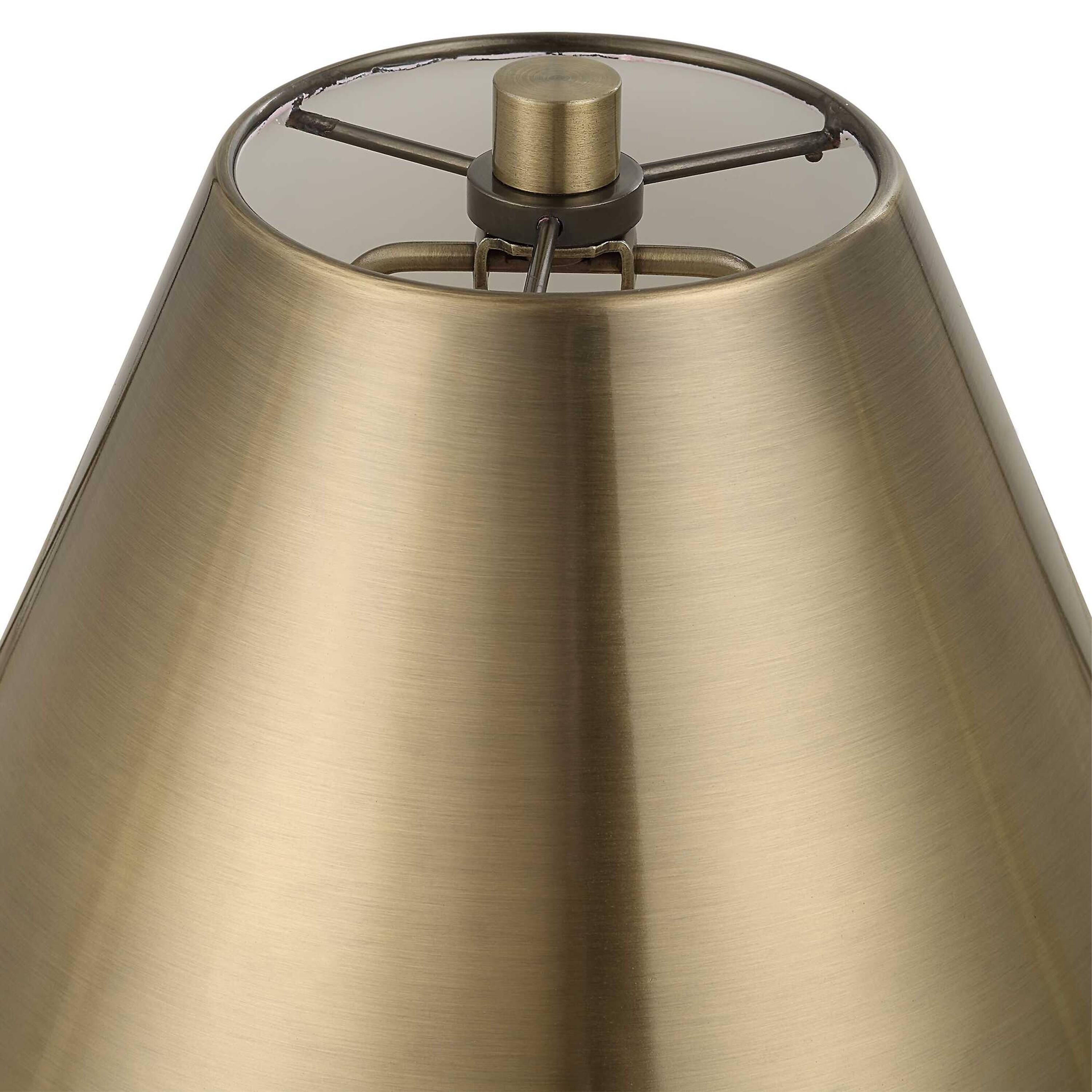 Back. Manhattan Lane - Table Lamp with Metal Body and Tapered Shade, 32 Inch - Antique Brass.