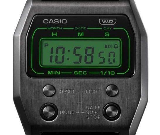 CASIO WR MONTH DATE DAY H M S P D A  
10:58 50  
MIN SEC 1/10  
RESET LIGHT MODE 1  
DATE START STOP
