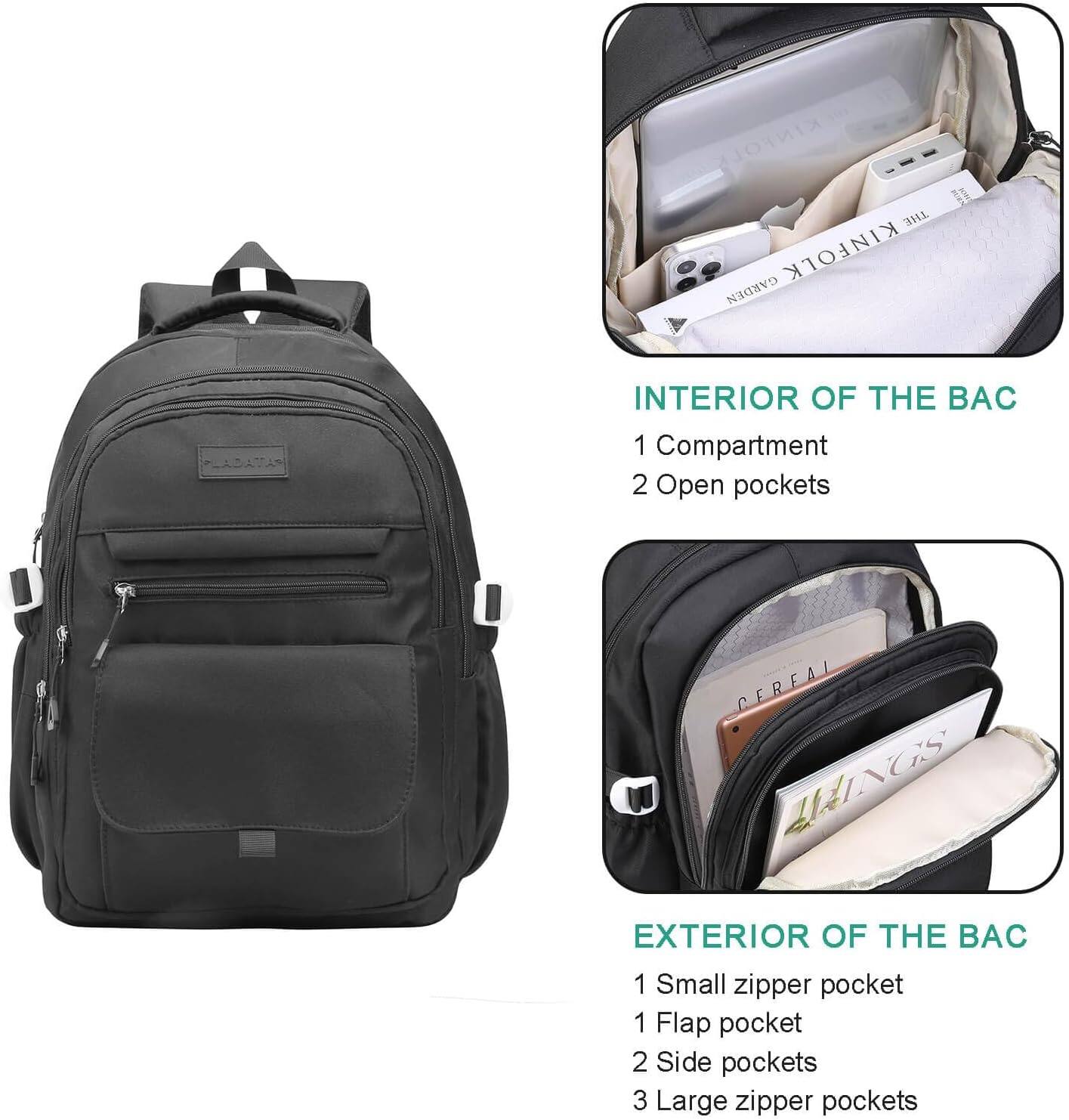 **INTERIOR OF THE BAG**
- 1 Compartment
- 2 Open pockets

**EXTERIOR OF THE BAG**
- 1 Small zipper pocket
- 1 Flap pocket
- 2 Side pockets
- 3 Large zipper pockets