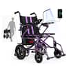 Front. Hover Heart - 4-Wheel Foldable Travel Electric Wheelchair & Mobility Scooter – 286 lb Heavy-Duty Power Chair, 15 km Range - purple.