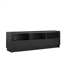 Prepac - Simply Modern TV Stand Engineered Wood Storage Cabinet with Shelves - Black