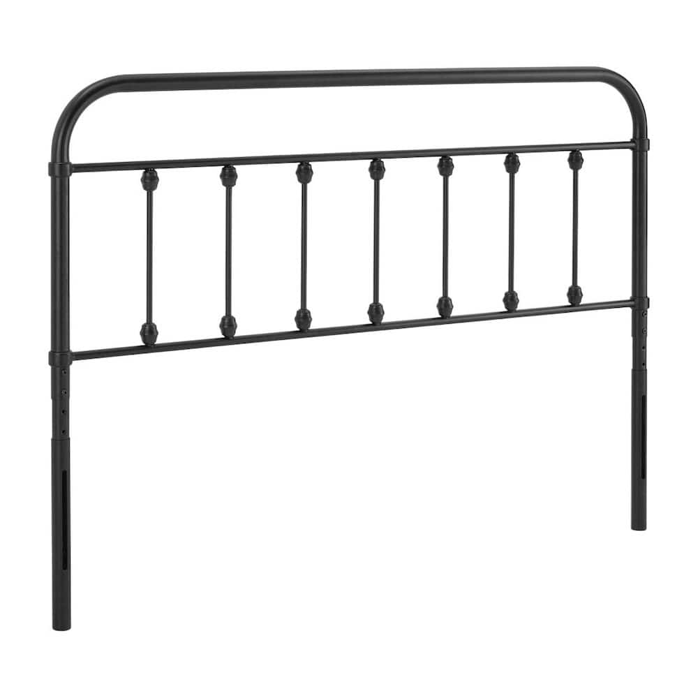 FurniFact - Metal Queen Headboard inwith Sturdy Frame and Elegant Design - Black