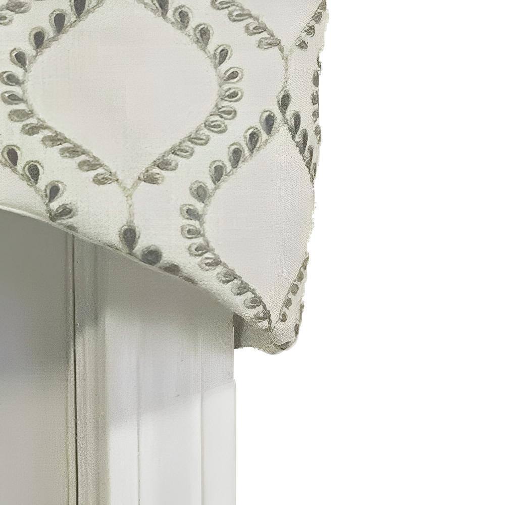 Angle. RLF Home - RLF Home Go Getter Cornice 3" Rod Pocket Valance 50" x 17" Moonstone - Moonstone.