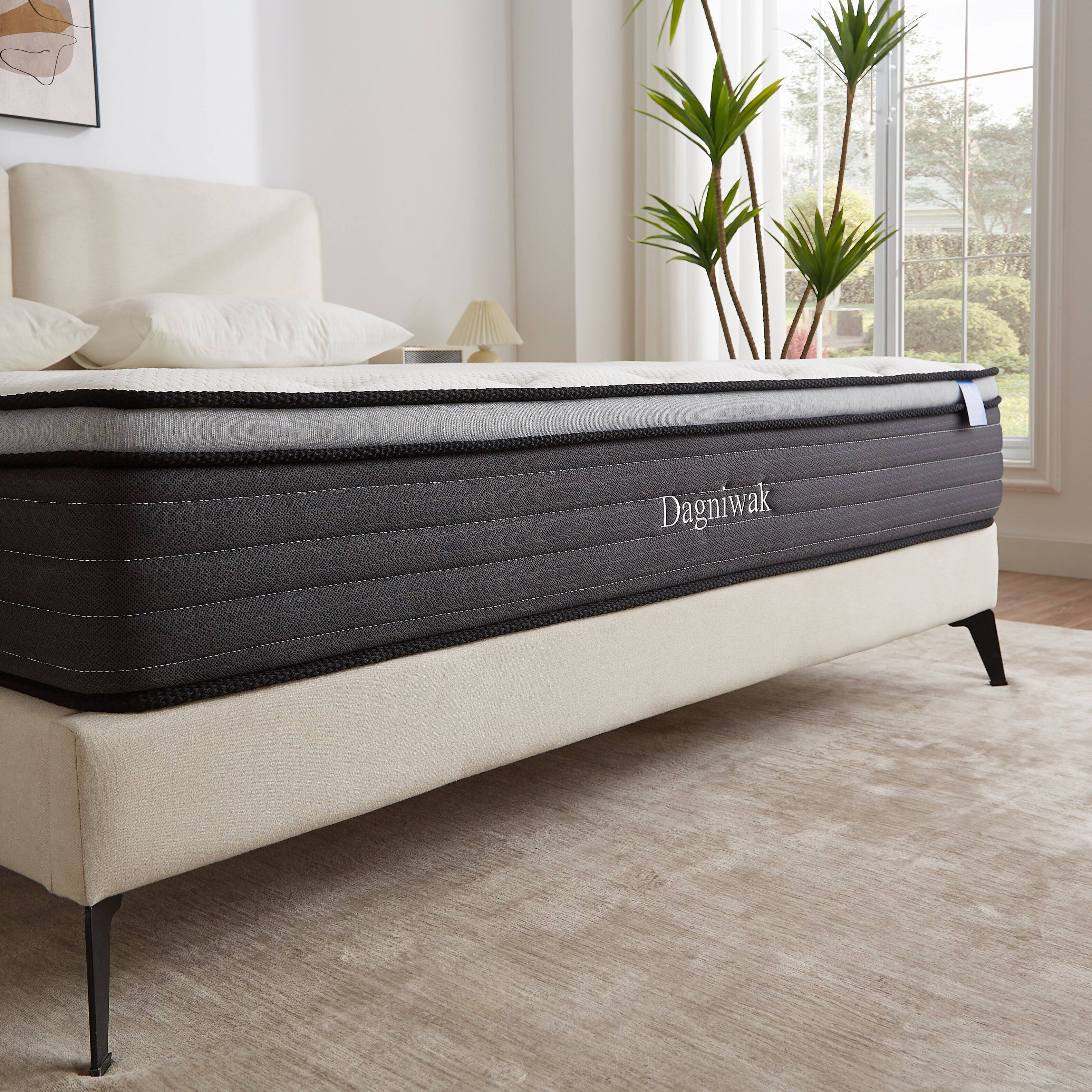 Back. Yardgrace - 10 Inch Hybrid Twin Mattress in a Box Pocket Springs Soft Breathable Medium Firm Motion Isolation,CertiPUR US - White.
