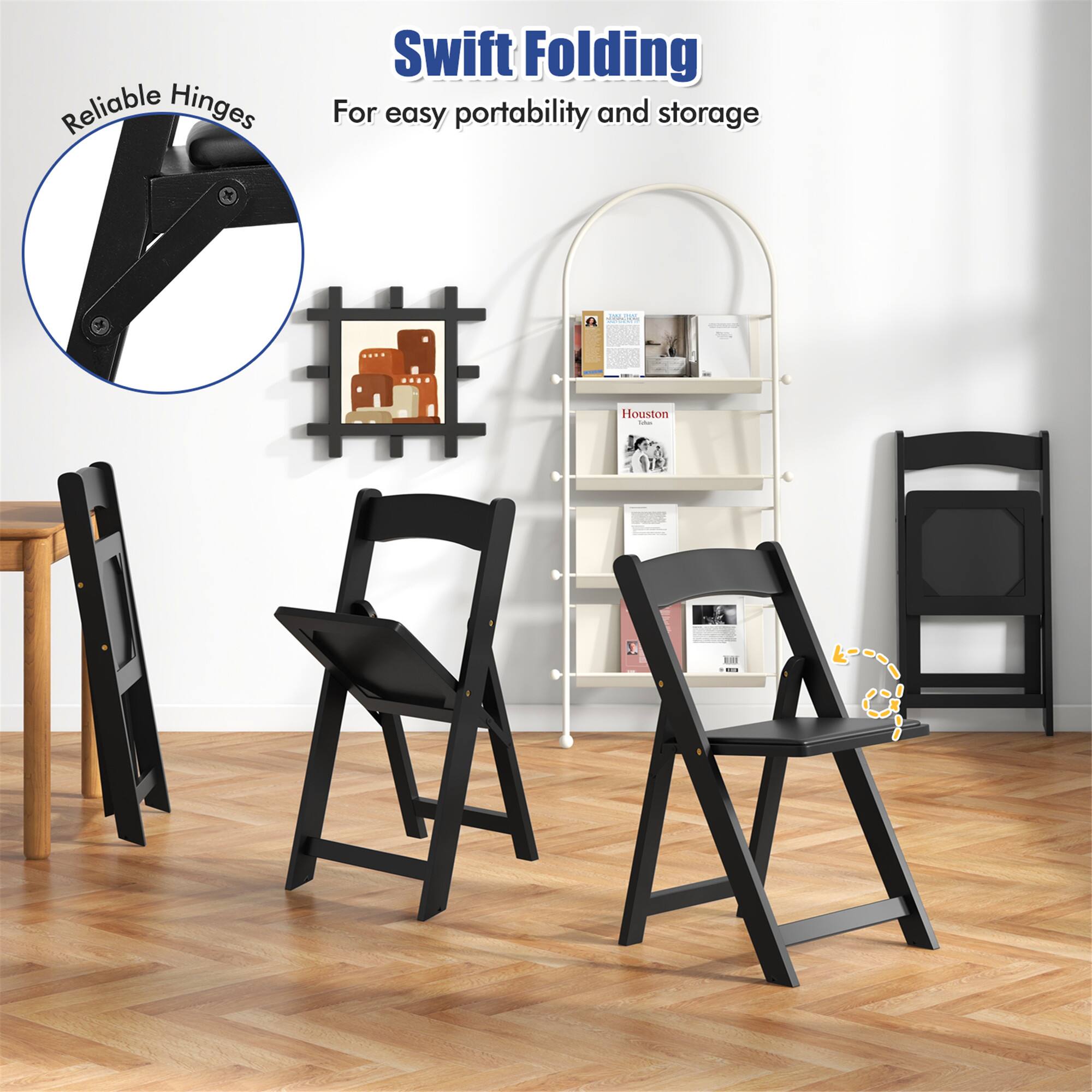Swift Folding  
For easy portability and storage  

Reliable Hinges
