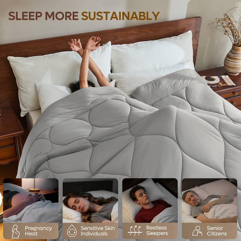 SLEEP MORE SUSTAINABLY

- Pregnancy Heat
- Sensitive Skin Individuals
- Restless Sleepers
- Senior Citizens