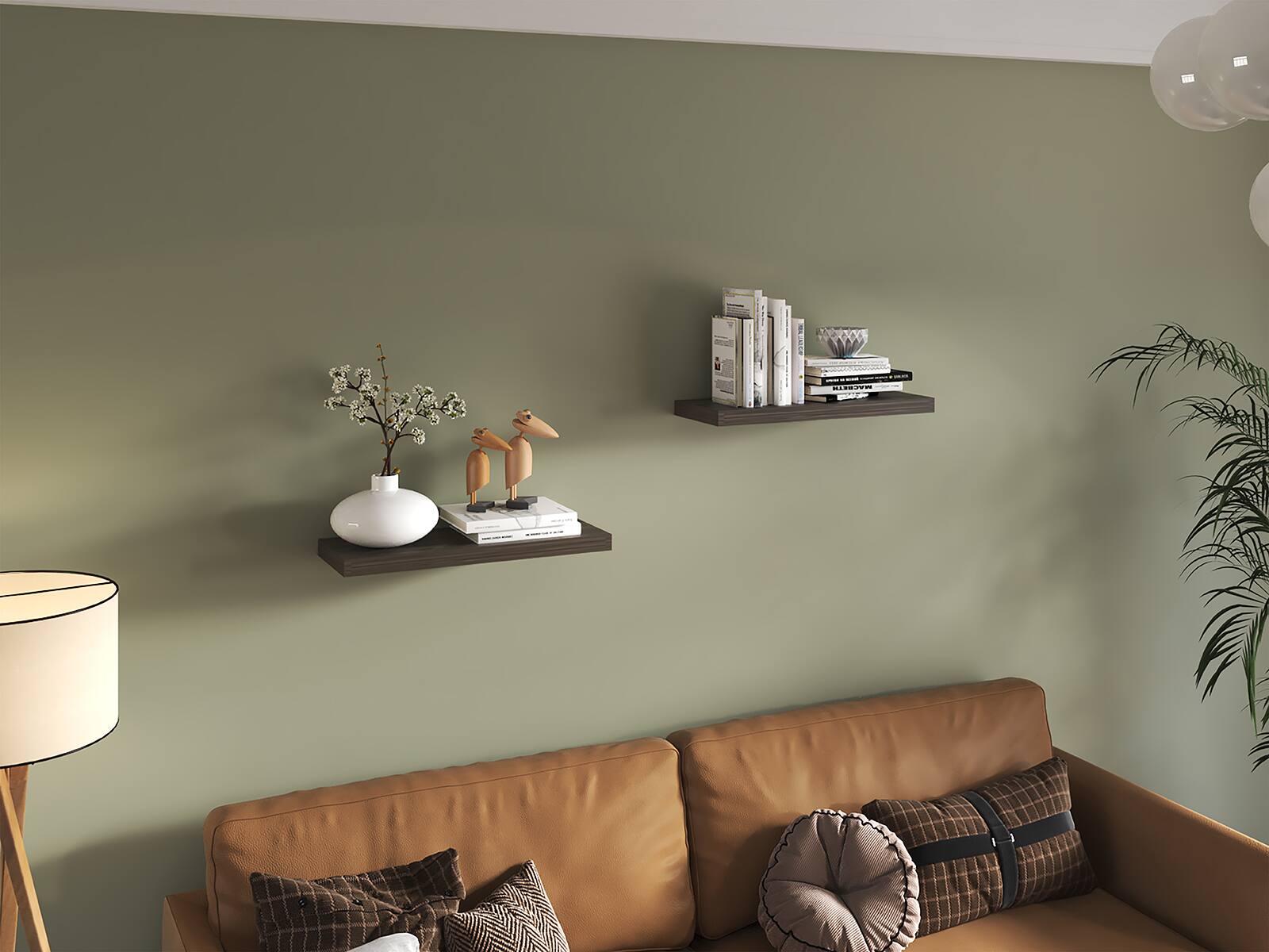 Alt View 1. TuHome - Ecco 31.5" Wide Floating Shelves Set Of 2, Shelves For Wall Decor For Bedroom, Bathroom Storage Shelves. - Dark Walnut.