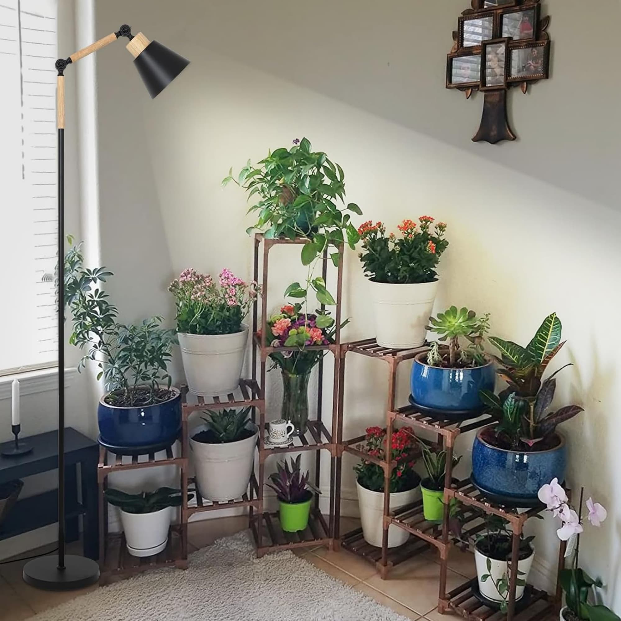 Alt View 2. Luckbyte - Full Spectrum 20W COB Grow Light 75 Inch Adjustable Timer Standing Lamp for Big Plants.