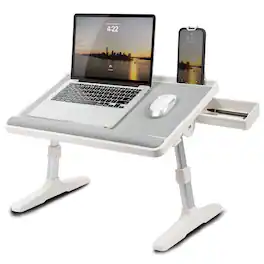 LapGear - Adjustable LapTop Bed Desk (Fits up to 15" Laptop) - Gray