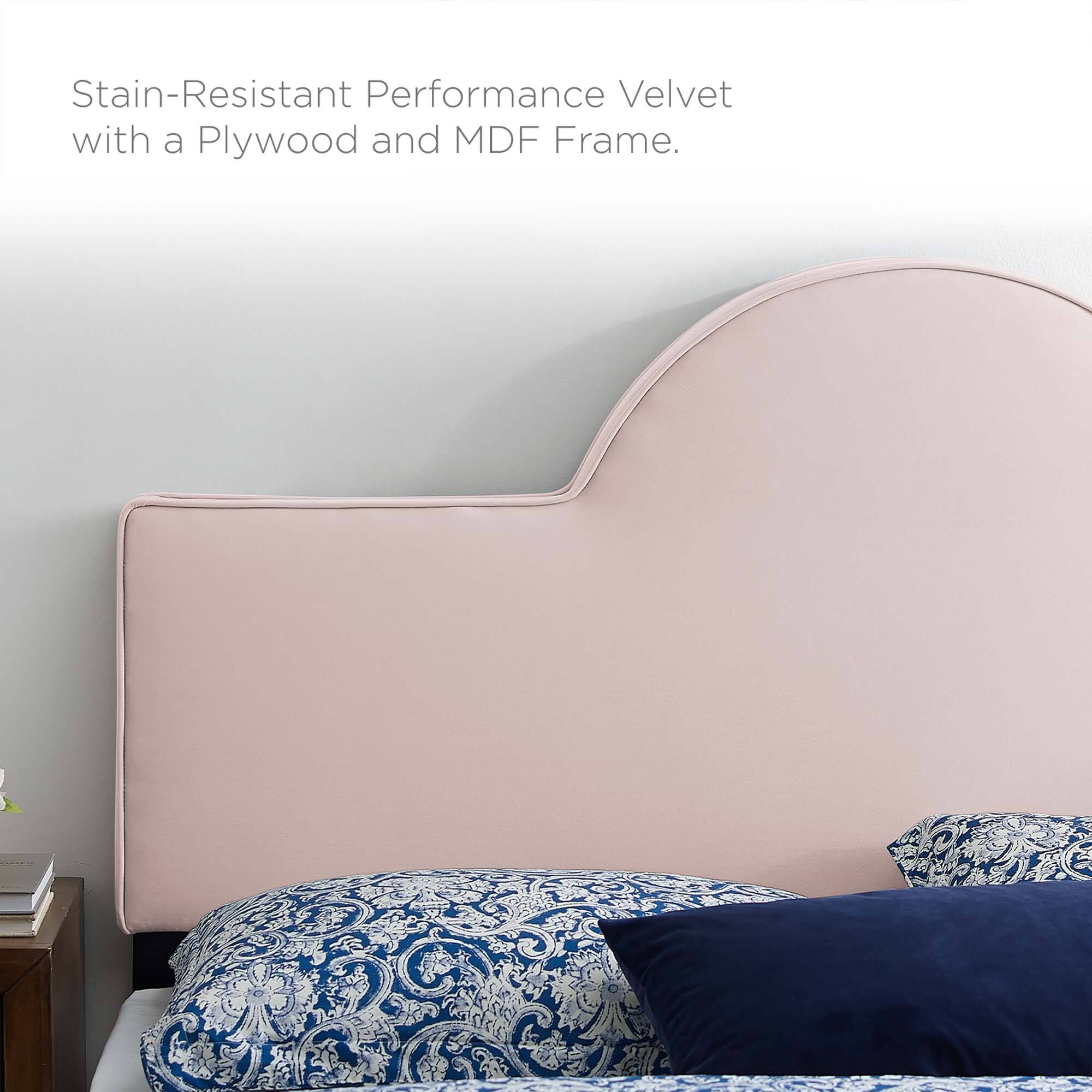 Stain-Resistant Performance Velvet with a Plywood and MDF Frame.