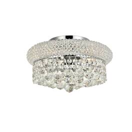 Elegant Lighting - Primo 4 light Flush Mount Clear Royal Cut Crystal - Chrome
