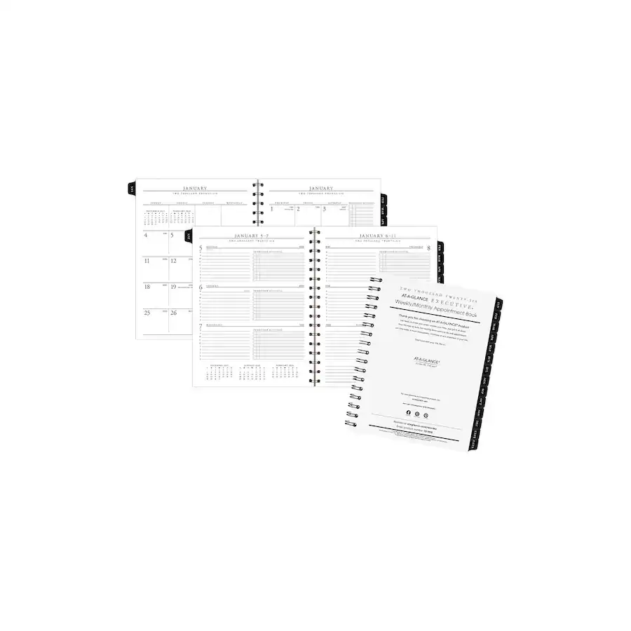 Appoinment Book Example 2026 AT A GLANCE Executive 8.75