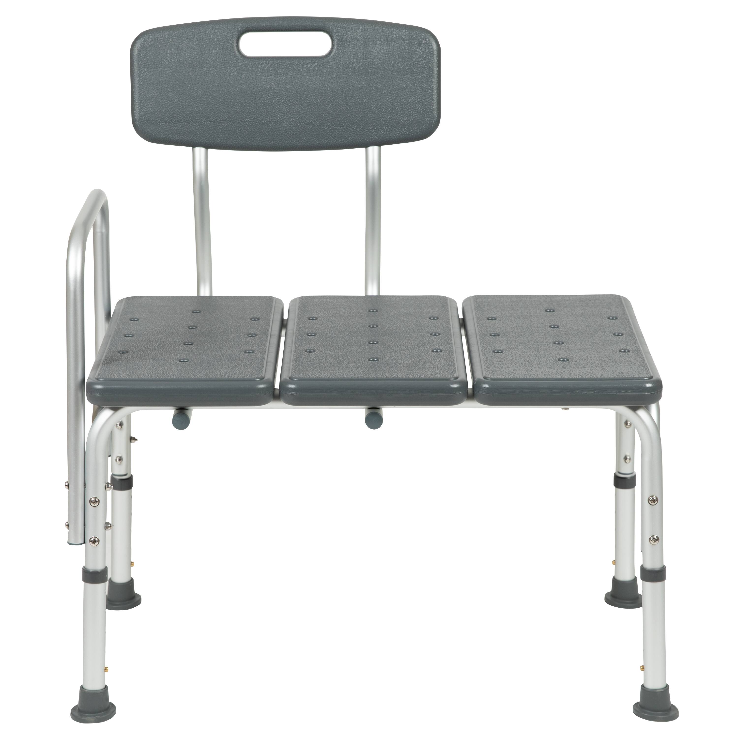 Alt View 9. Emma + Oliver - 300 Lb. Capacity Adjustable Bath & Shower Medical Transfer Bench - Gray.