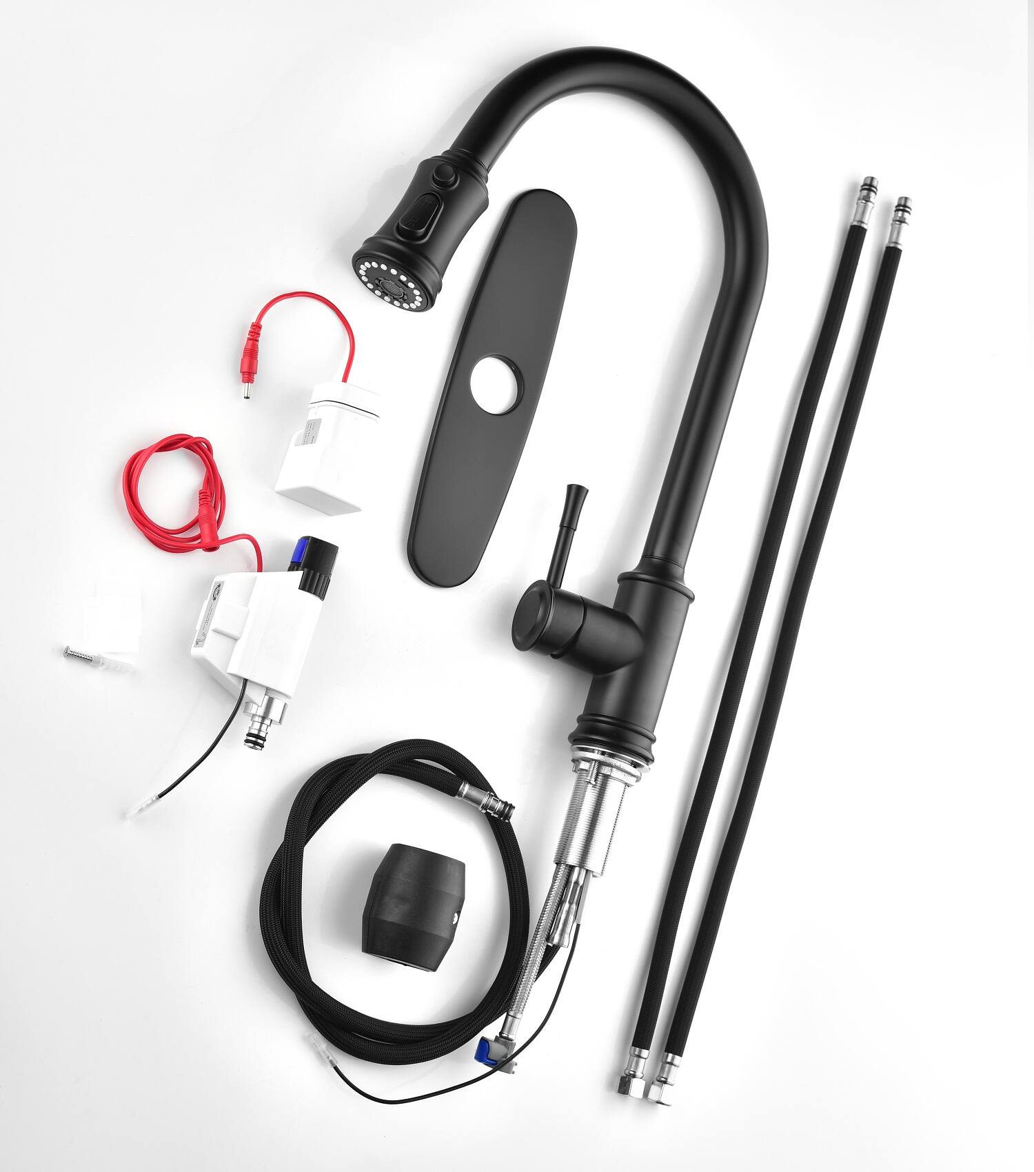 Back. APRILSOUL - Touch Kitchen Faucet with Pull Down Sprayer - Matte Black.