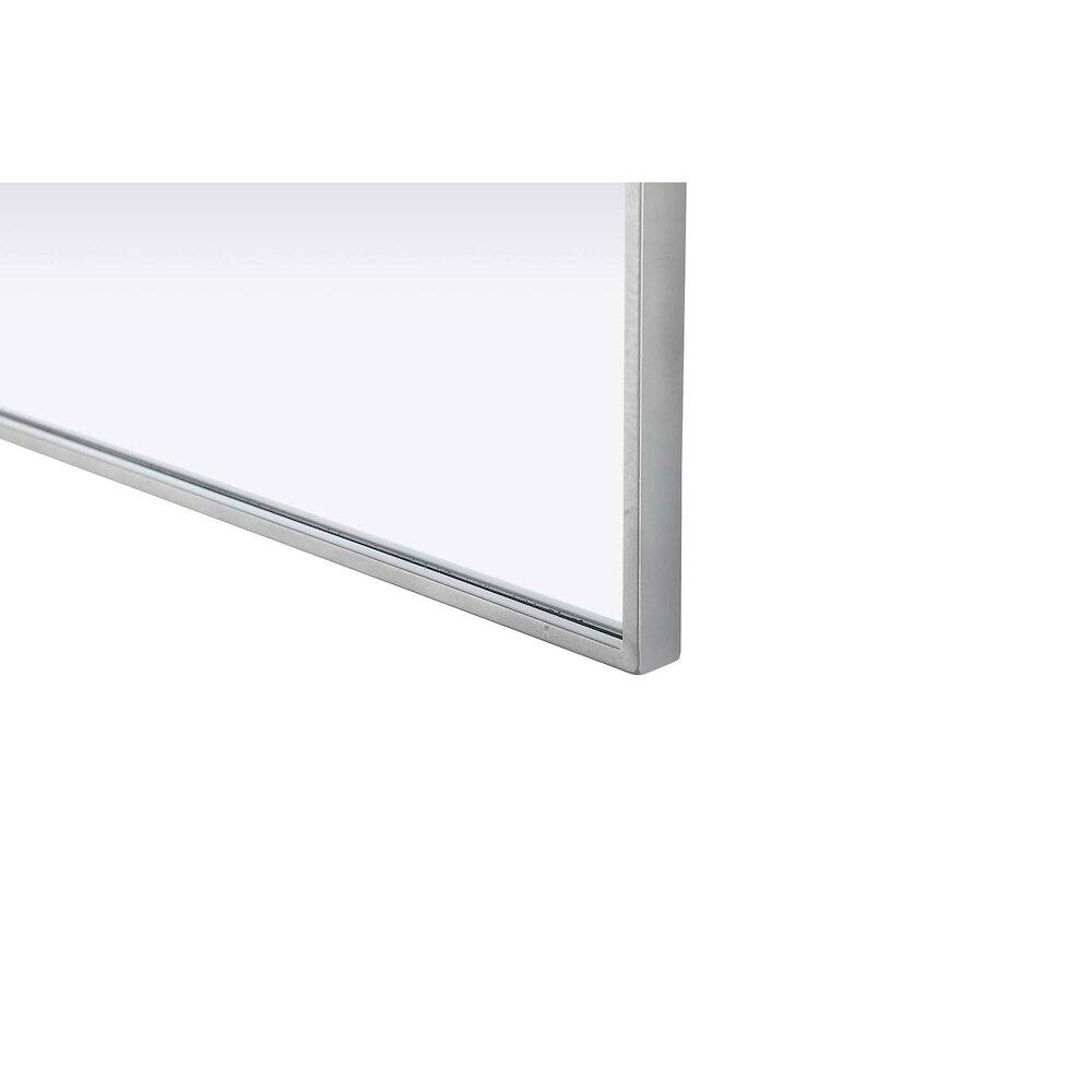 Left. Elegant Kitchen and Bath - Notched Metal Mirror 22x36 inch in Silver - Silver.