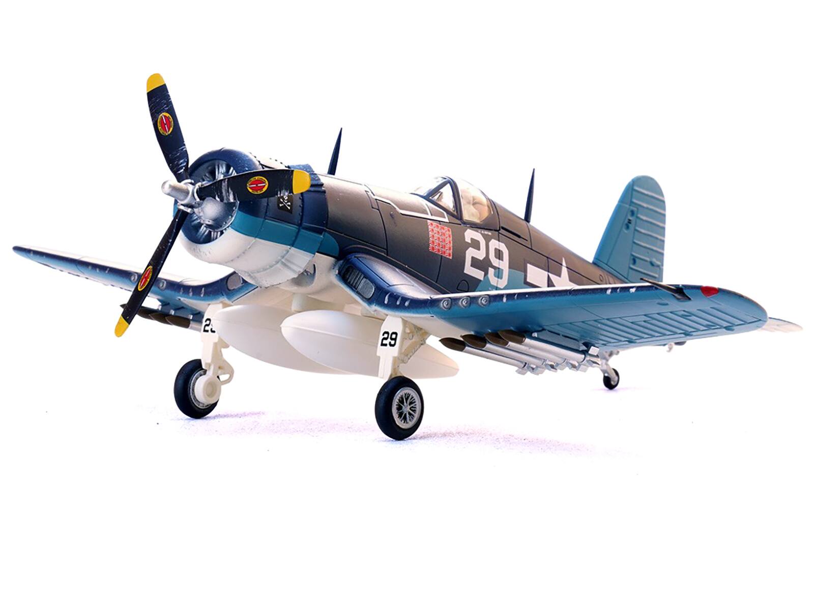 Alt View 3. Legion - Vought F4U-1A Corsair Fighter Aircraft "Bougainville, Solomon Islands" (1944) US Navy 1/72 Diecast Model by Legion.