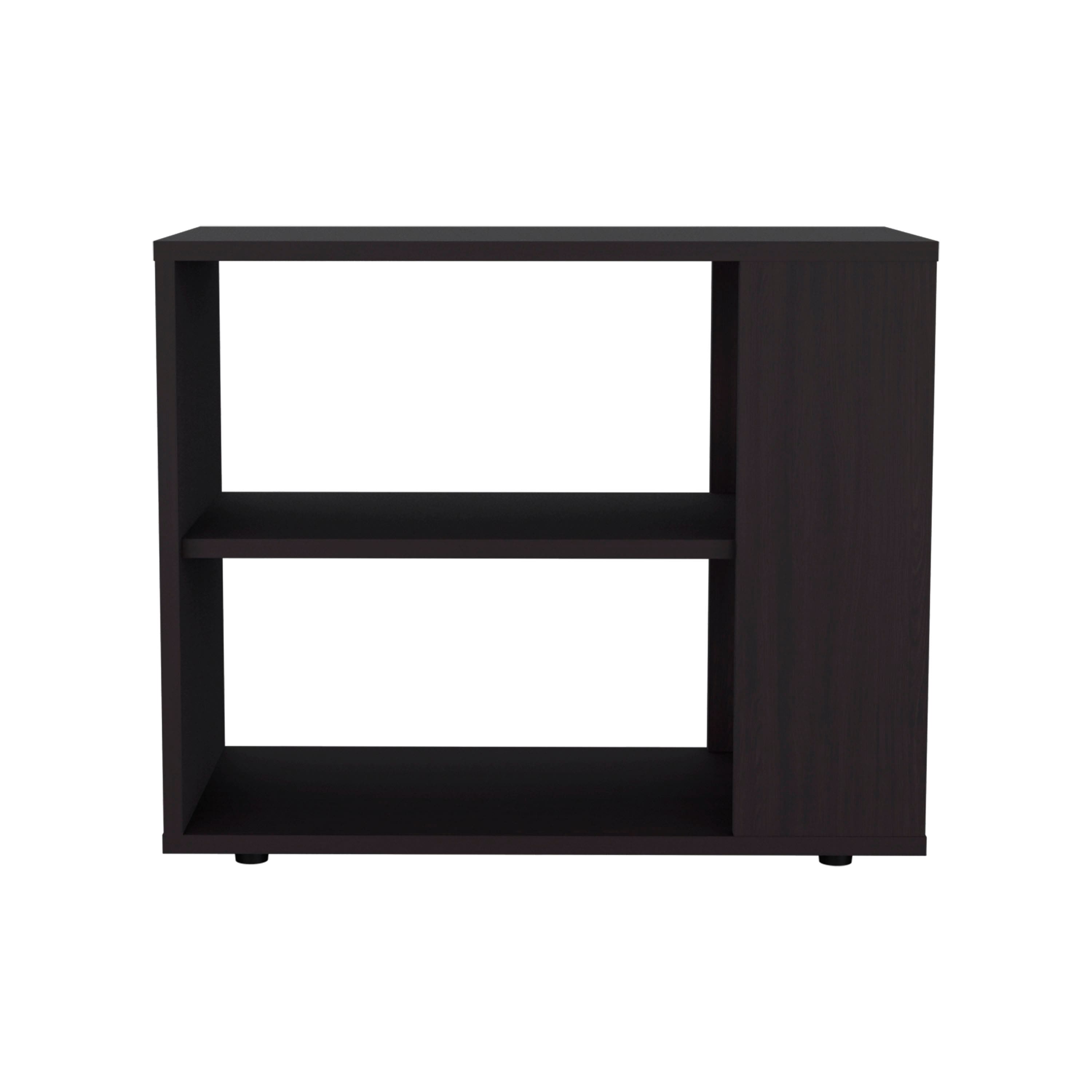 TuHome - Gardin High Side Table , End Table, Sofa Table with Two Shelves and a Minimalist Desgin, Living Room or Bed Room - Black Wenge
