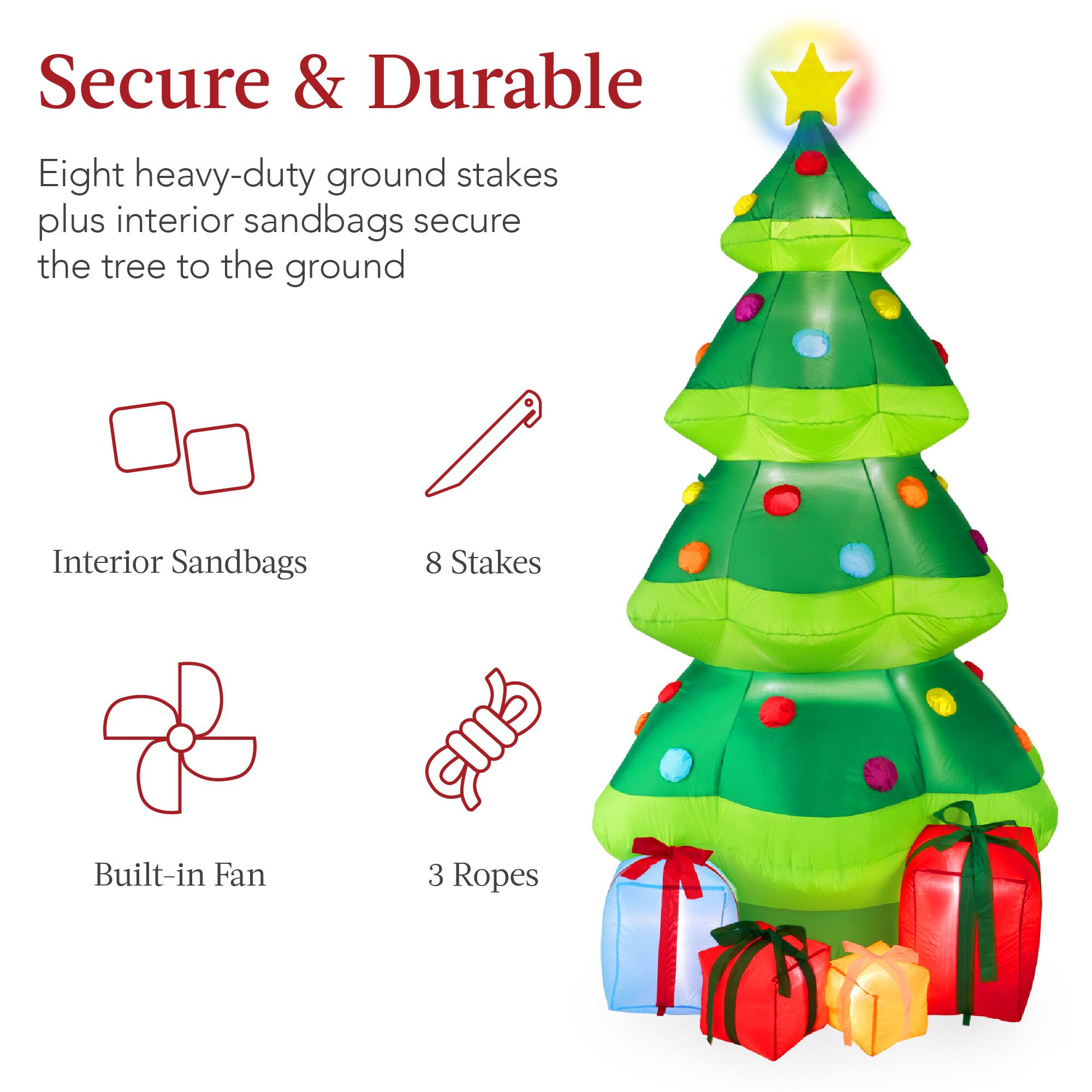 Secure & Durable
Eight heavy-duty ground stakes plus interior sandbags secure the tree to the ground
- Interior Sandbags
- 8 Stakes
- Built-in Fan
- 3 Ropes