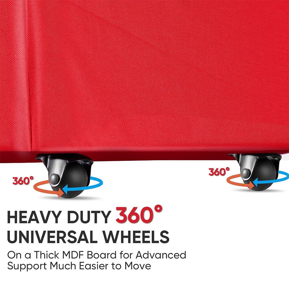 360° HEAVY DUTY 360° UNIVERSAL WHEELS  
On a Thick MDF Board for Advanced Support  
Much Easier to Move
