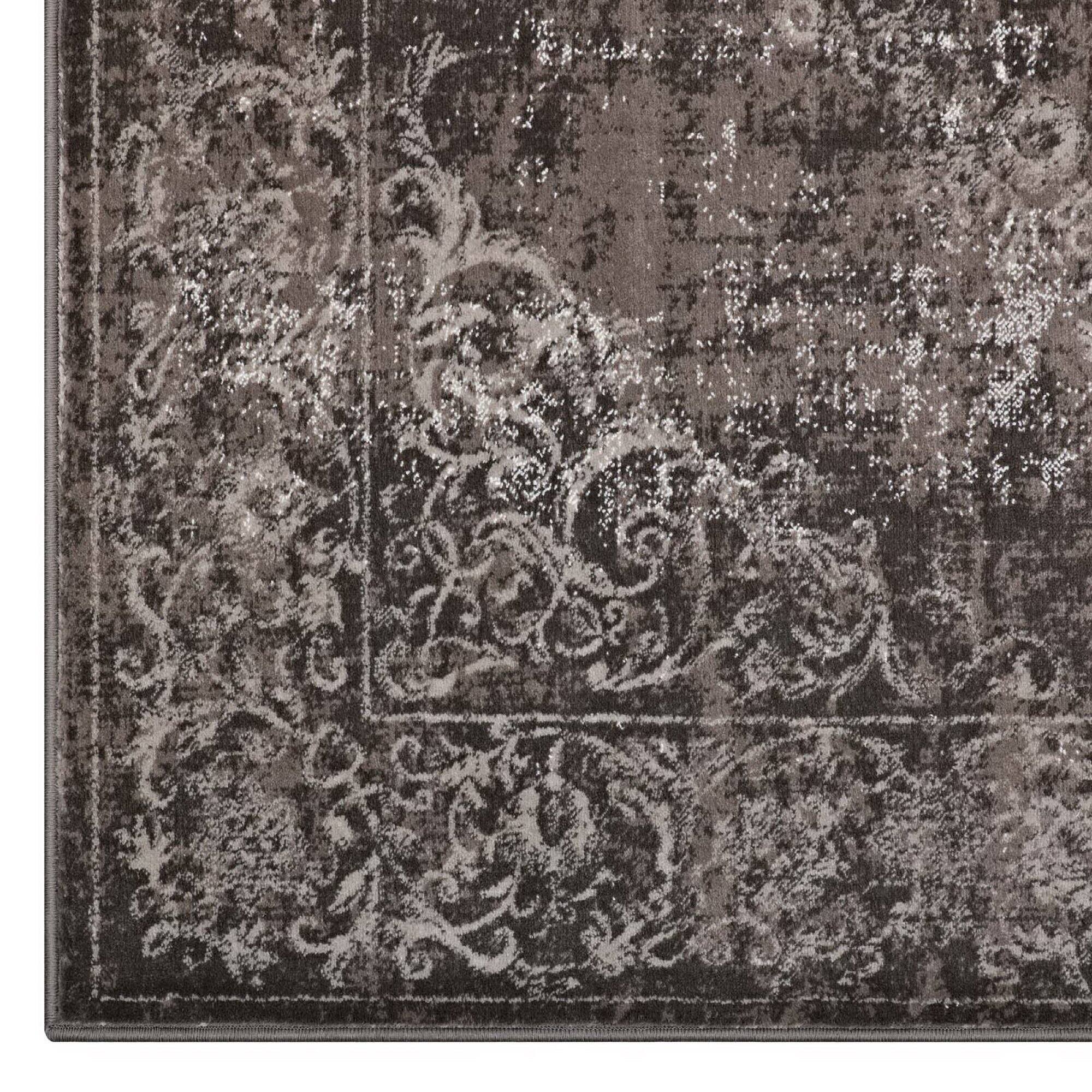 Alt View 1. Modway - Gamela Rustic Vintage Ornate Floral Medallion Area Rug - Antique Light and Dark Brown.