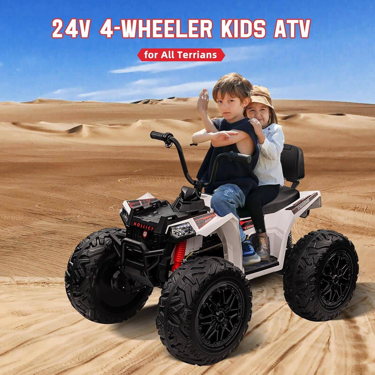 24V 4-WHEELER KIDS ATV for All Terrrians HOLLICY