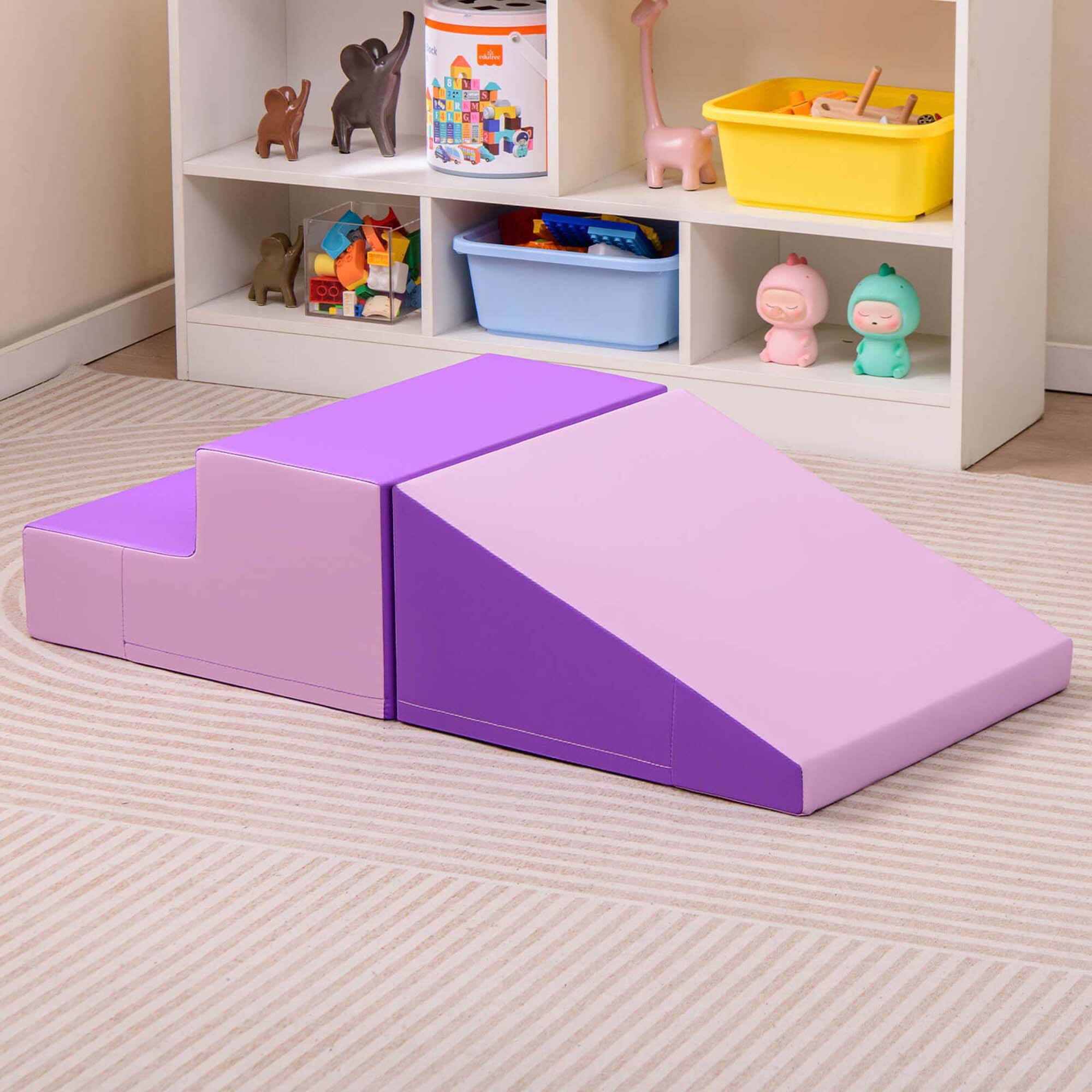 Alt View 1. Costway - Costway Step and Slide Climber for Infants and Toddlers Baby Soft Foam Structure Blocks - Purple.