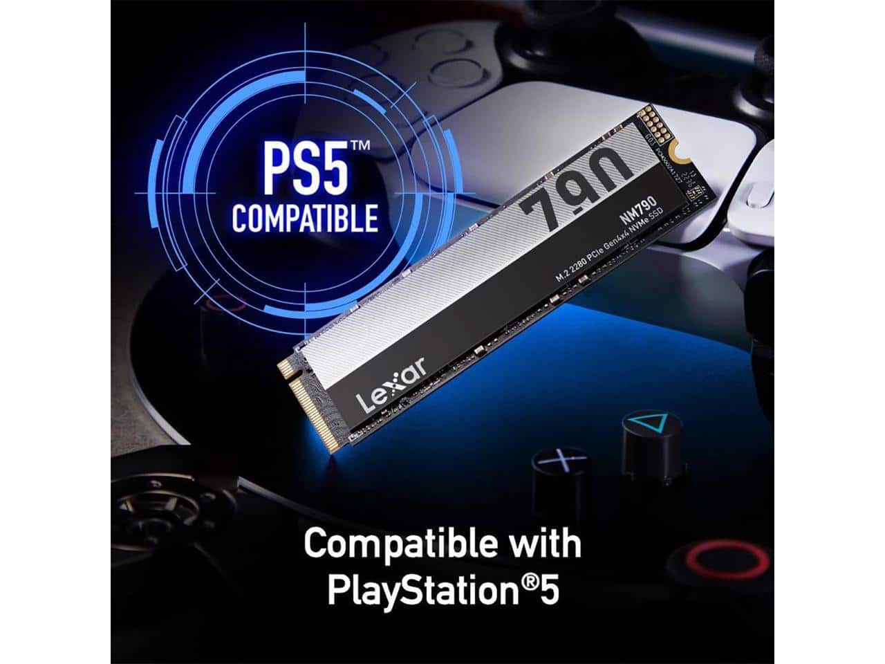 Lexar 2TB NM790 SSD PCIe Gen4 NVMe M.2, 7400/6500 MB/s, PS5
