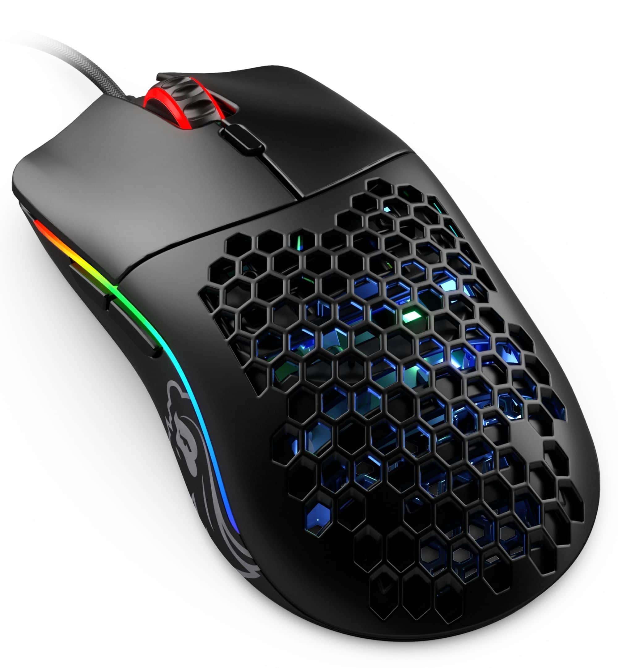 Front. Glorious - Model O Wired Optical Honeycomb RGB Gaming Mouse - Matte Black.