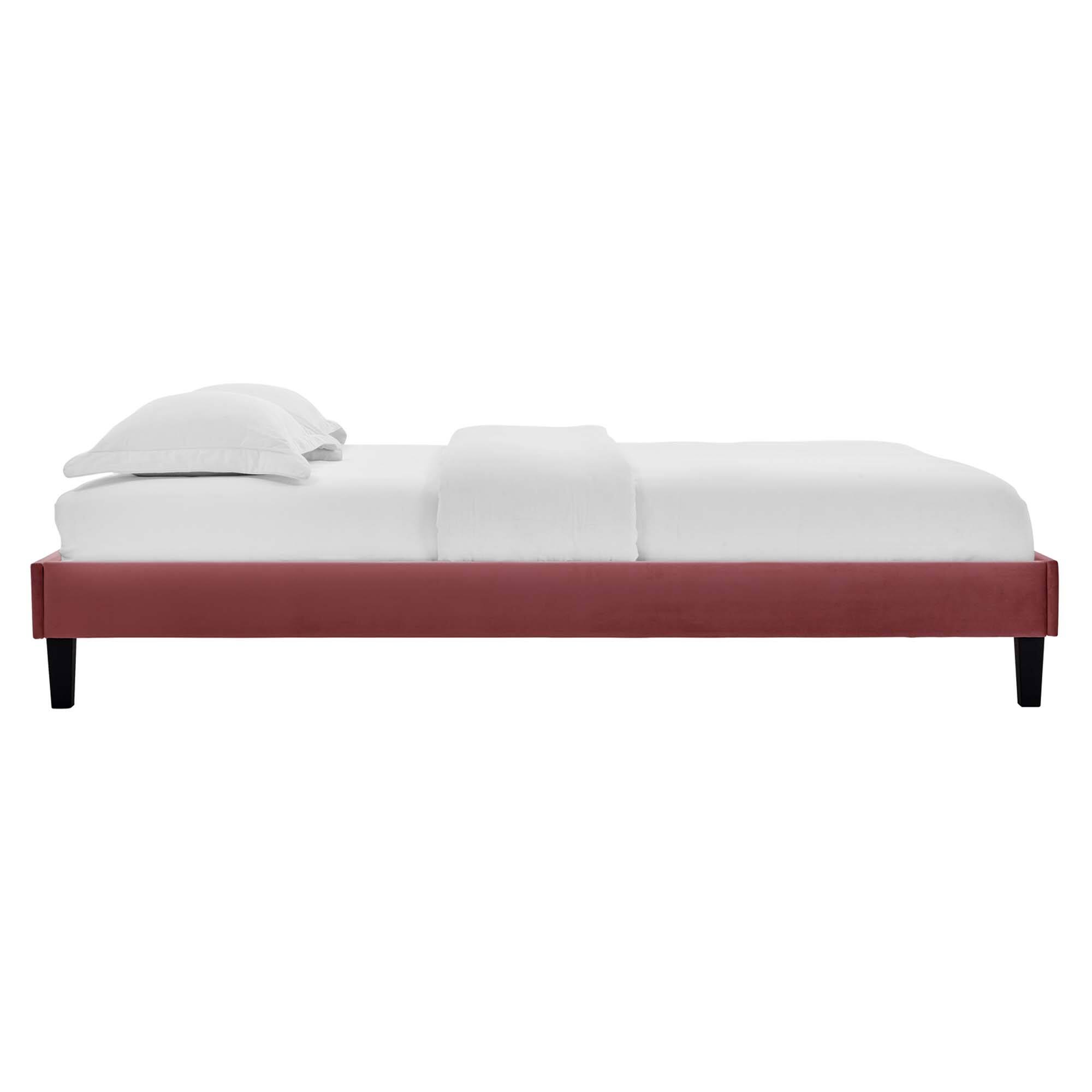 Left. Modway - Current Performance Velvet Twin Platform Bed - White.