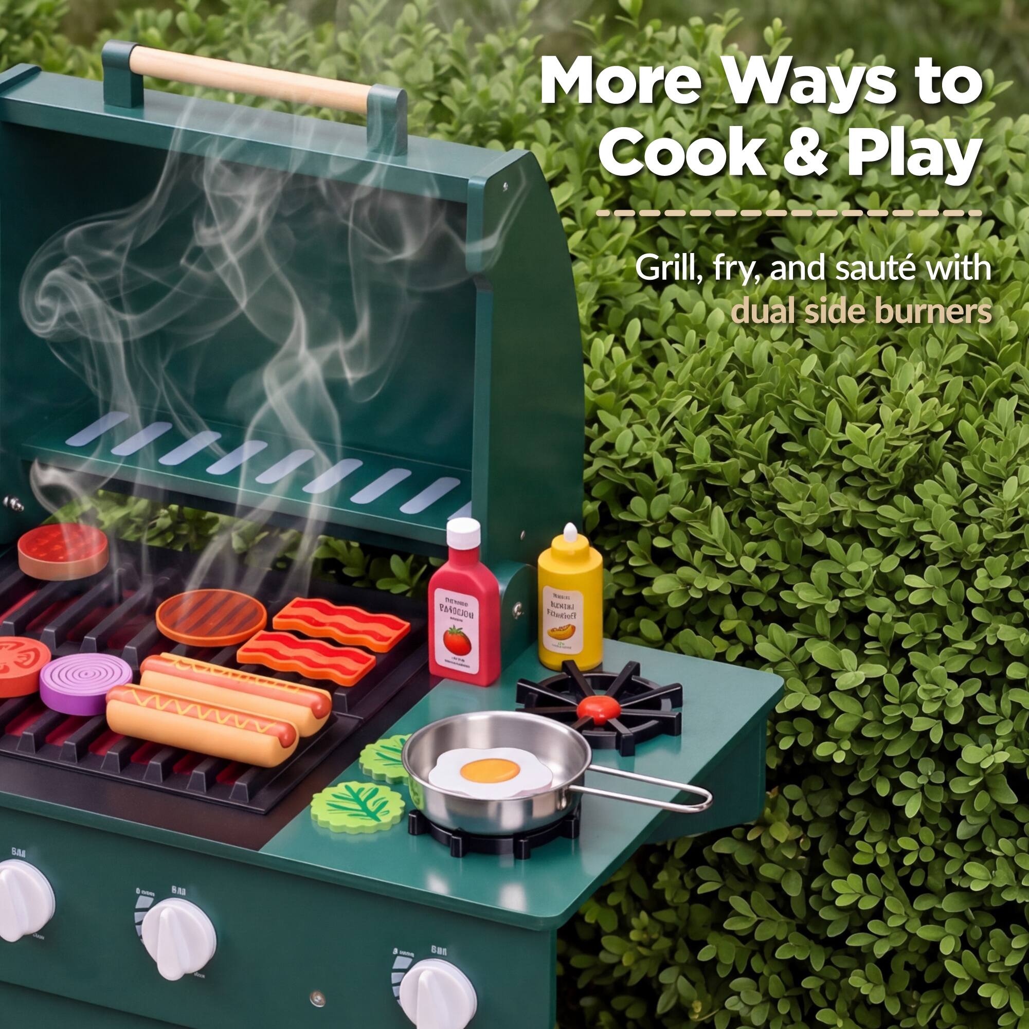 More Ways to Cook & Play  
Grill, fry, and sauté with dual side burners